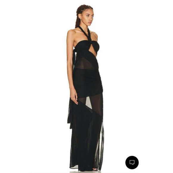 TOM FORD Transparent Cut Out Halter Neck Evening Dress Black - Picture 4 of 14